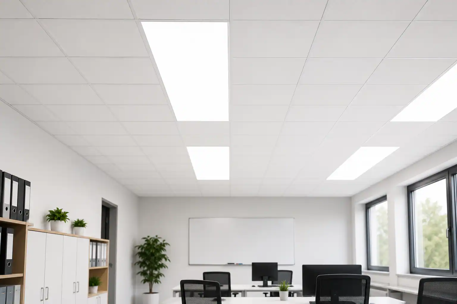 Konstrukce LED panelu ECO 1200x300mm — hliníkový rám, SMD LED čipy, mechanická odolnost IK06